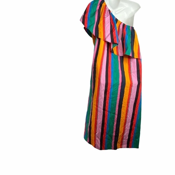 Who What Wear Colourful Stripe One Shoulder Dress - Picture 5 of 10